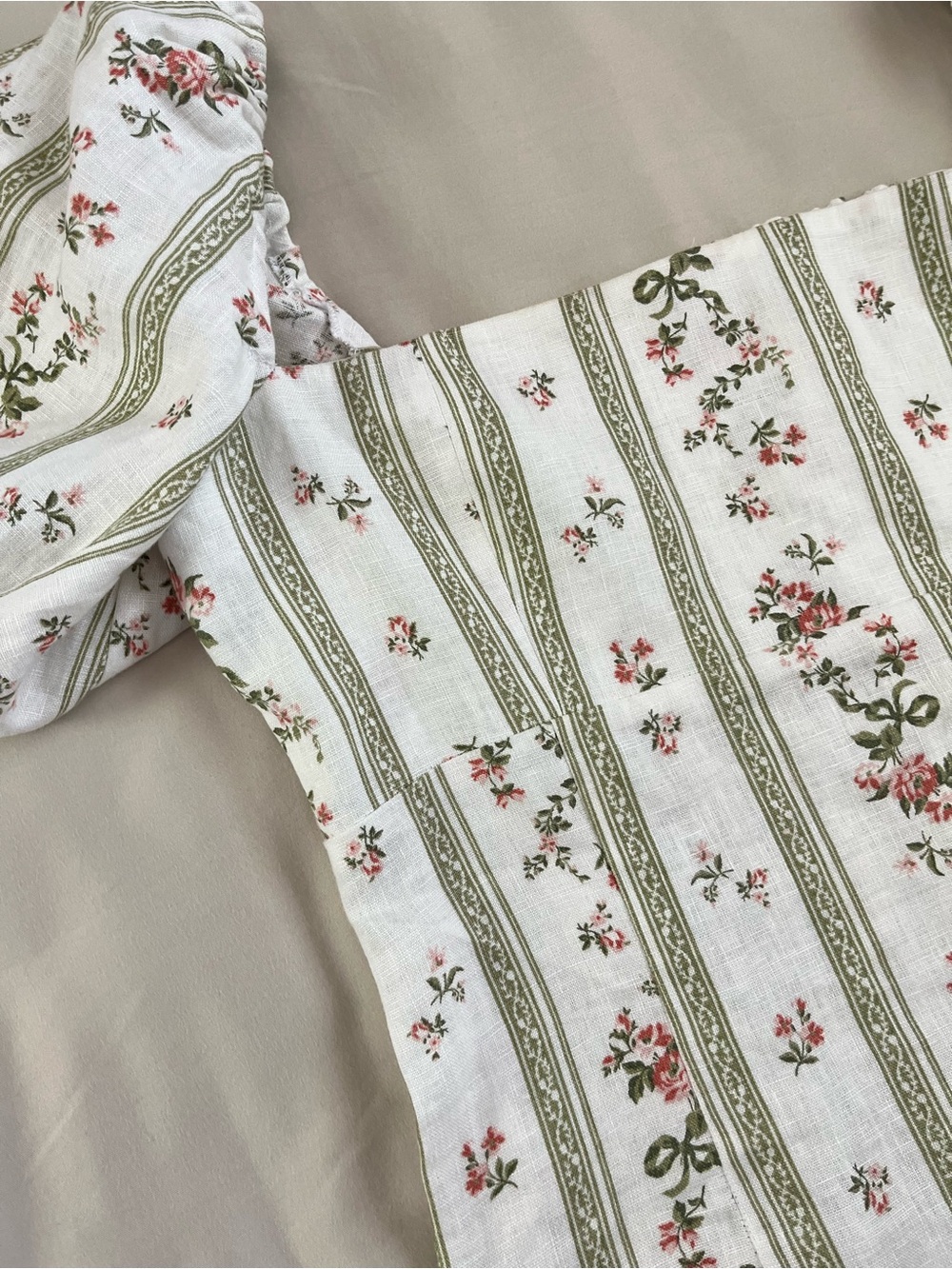 Reformation Arancini Puff Sleeve Top Heath Floral Renaissance Milkmaid Peasant - Picture 7 of 16